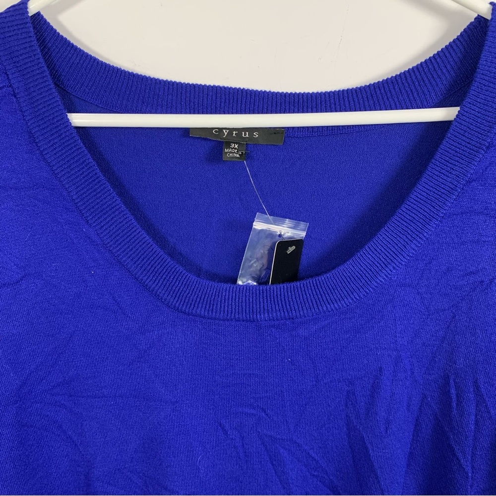 NWT Cyrus Lightweight Sweater Women Sz 3XL Royal Blue‎ Pockets Rounded Hem - Picture 5 of 14